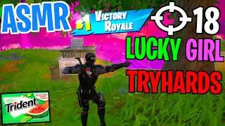 ASMR Gaming 😴 Fortnite Lucky Girl Tryhards! Relaxing Gum Chewing 🎮🎧 Controller Sounds + Whispering 💤