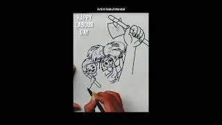 How To Draw Happy Labour Day Drawing 2022 ll#sketchlabourdaydrawing#Easylabourdaydrawing#