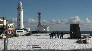 「銚子」解ける前に犬吠方面の雪景色