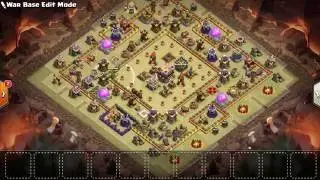 Clash Of Clans   TH11 WAR BASE OCTOBER UPDATE 300 WALLS 2 BOMB TOWERS