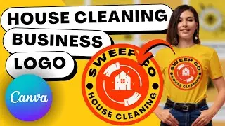How to Design a HOUSE CLEANING Business Logo for FREE Using Canva