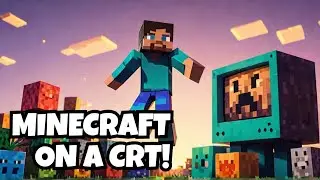 Beta Minecraft on a CRT From 2000!