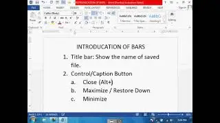 How to Make introduction of bars in  MS WORD in sindhi