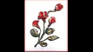 You Won&rsquo;t Believe This 3D Red Gold Flower Painting Was Made with Just Using air dry clay ! 😱 