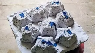 Pure cement crumbling into Blue 💙 water // Pure cement water crumbling 
