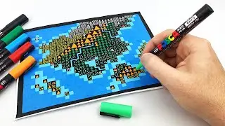 How To Hand Draw A Pixel Art World Map!