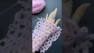 Crochet flower stitch with mohair 🌸#crochet #pattern #yarn #pattern #tutorial #handmade