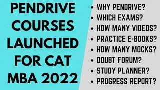 Update for CAT-MBA 2022 aspirants: Pendrive courses for CAT-MBA 2022 are launched now! Check details
