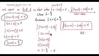 Proof of a Limit using Epsilon and Delta