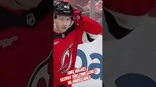 Luke Hughes scores two own goals vs. Canes #hockey #nhl #icehockey #njdevils #goal #hughes #sports