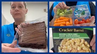 3:30AM LUNCH BREAK! MAC N CHEESE, VEGGIES & CHOCOLATE CAKE MUKBANG | Angie's Life