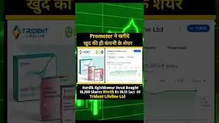 Trident Lifeline Ltd | Pharma |Promoter| Insider Trades | #stockmarketnews #sharebazar #stockmarke