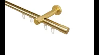 Montagevideo iso-design Gardinenstange mit Innenlauf Farbe Messing Matt - 1-l&auml;ufig 20 mm Durchmesser