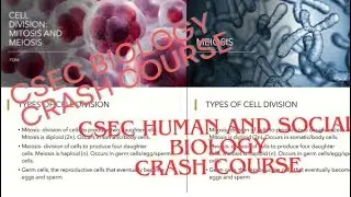 CSEC Biology & CSEC HSB Crash Course🧬+ Past Paper Question|&bull; Cell Division-Mitosis and Meiosis