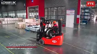Lithium Powered 3 wheel electric forklift from EP