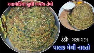 ઠંડીમાં પાલક મેથીનો નાસ્તો અઠવાડિયા સુધી ચાલશે | Palak Methi Dhebra | Gujarati Dhebra Recipe 