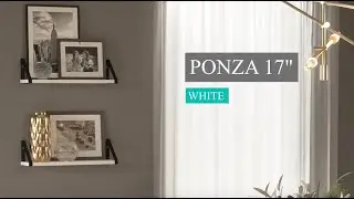 Wallniture PONZA White Floating Shelves with Black Brackets, Wood Wall Shelves for Rustic Home Decor