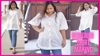 How To Make Designer Shirt/short kurta |embroidered top|Hakoba fabric |Maina thapa