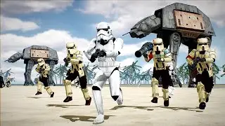 Battle of Scarif - Empire vs Rebellion - STAR WARS BATTLEFRONT 2 NPC Wars