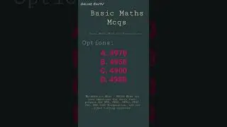 Mathematics Mcqs &ndash; #Maths #Mcqs for prepare for #NTS, #FPSC, #PPSC, #SPSC, #CSS, & PMS #shorts