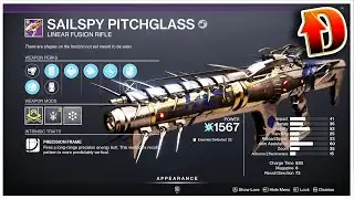 SAILSPY PITCHGLASS FIRST LOOK!!! Destiny 2 Season of Plunder Linear Fusion Rifle