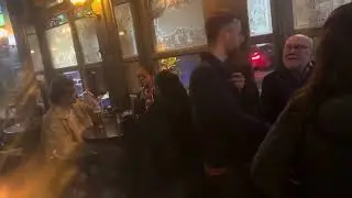 Lamb and Flag pub. Footballers about for Leeds vs Oxford game