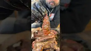 Stingray style tomahawk steak with cowboy butter