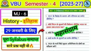 MJ 6 history semester 4 important questions। 1857 ke vidroh ke karan or parinam ka varnan Karen।