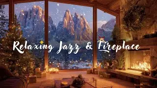 Happy New Year 2026 🎉 Snowy Cabin Ambience with Cozy Jazz & Fireplace Sound