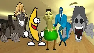 Hamood Habibi, 67 Nextbot, Banana Nextbot And Pocoyo Nextbot In The Hotel Garry's Mod