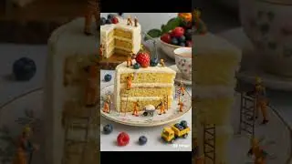 Vanilla Naked Cake Cartoon Animation
