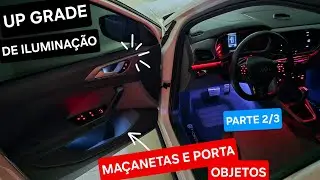 TRANSFORMEI o Interior do T-Cross 😱💡 Iluminação Maçanetas e Porta-Objetos (Parte 2/3)