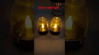 Solar Candle lamp LED Stainless Steel Candlelight Dinner Night Light Outdoor 🌐 #lamplight #shorts