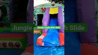 Jungle Bounce House With Slide 🐼🐒 #bouncy #bouncycastle #bouncehouses