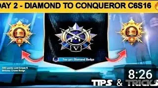 DAY 2 - DIAMOND :TO  CONQUEROR IN BGMI C6S16 & SOL...