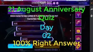 21 August Anniversary Quiz Event in Free Fire | How To Complete Free Fire Anniversary Quiz Day 2