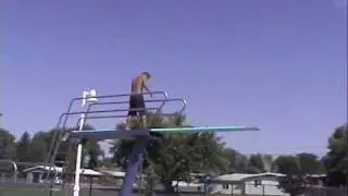 Double Gainer on Diving Board