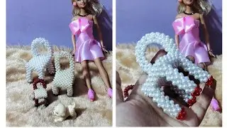 Barbie craft beads 🧿 use moti chair 🪑 making #creative #barbie #chair