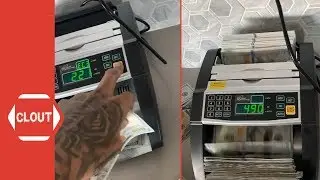 Blueface Flexing $100K In Cash With Counting Machine!