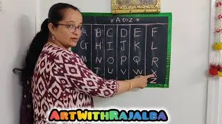 ​A to Z Writing  on Blackboard |Easy A to Z Alphabet  for Kids |ArtWithRajalba| Capital Letters ABCD