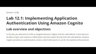 T.Anh Huy Lab 12.1: Implementing Application Authentication Using Amazon Cognito | CloudComputingAWS
