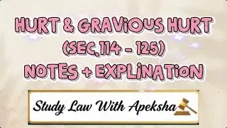 Hurt & Grievous Hurt | Sec. 114&ndash;125 BNS | notes + Explaination @StudylawwithApeksha 