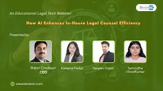 Live Webinar | How AI Enhances Inhouse Legal Counsel Efficiency | Smart Legal Counsel | Beveron Tech