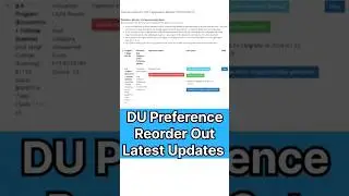 Delhi University Vacant Seats List 2025 Released &ndash; Free Reorder Option Explained #du #csas