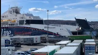 Color Line Superspeed 2 arrival in Larvik, Norway. ( Timelapse)
