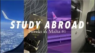 【study abroad】#1ついに留学出発！マルタ留学準備の書類と飛行機内の様子｜long flights to go to Malta
