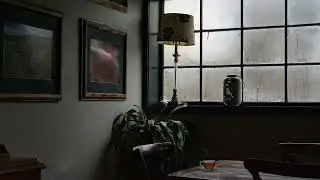 Relaxing soundscape - Rain on wondow with distant thunder - deep relaxation