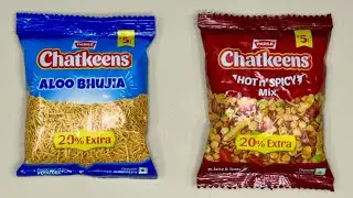 ASMR Some Lots Of Chips / chatkeens aloo bhujia, hot n spicy mix / Unpacking Snacks Eat