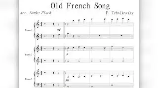 Tchaikovsky | Old French Song | 1 piano 6 hands | elementary