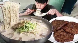 Лучшее летом! Холодная соевая лапша! 🍜 MUKBANG REALSOUND ASMR EATINGSHOW